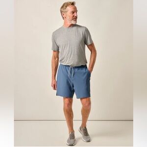 NWT JOHNNIE-O Jumpin Ribbed Knit Performance shorts in Lake